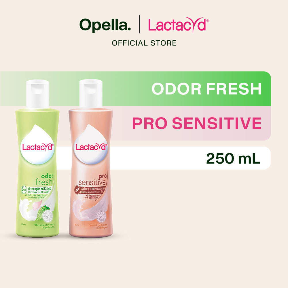 Ảnh Bộ Dung Dịch Vệ Sinh Phụ Nữ Lactacyd Odor Fresh Ngăn Mùi 24H 250ml + Pro Sensitive Cho Da Nhạy Cảm 250ml 1