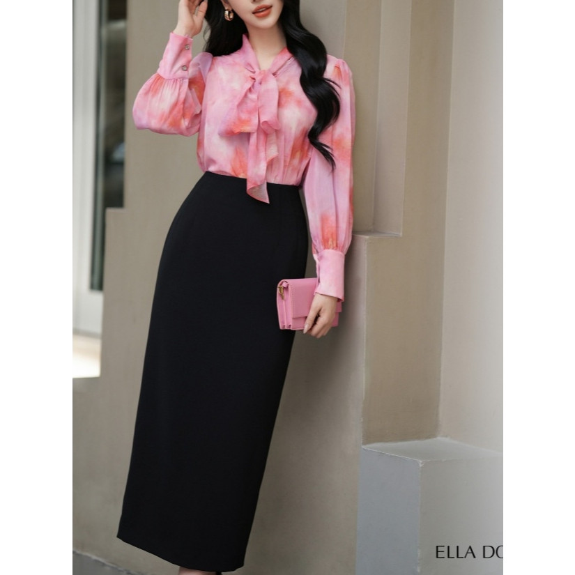 Áo sơ mi nữ ELLA DORA thiết kế nơ cổ dáng suông nhẹ hiện đại thanh lịch phong cách công sở [SM125]
