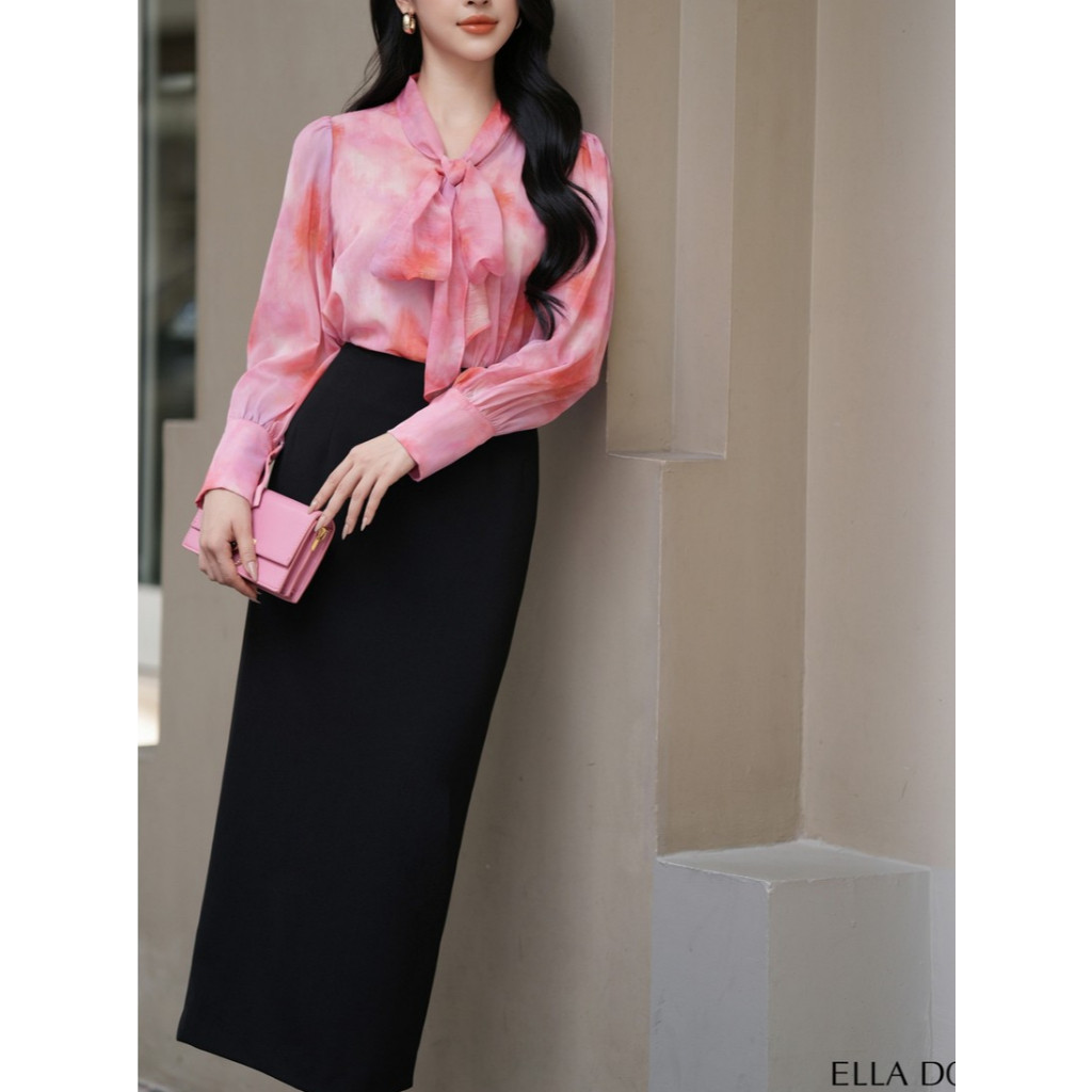 Áo sơ mi nữ ELLA DORA thiết kế nơ cổ dáng suông nhẹ hiện đại thanh lịch phong cách công sở [SM125]