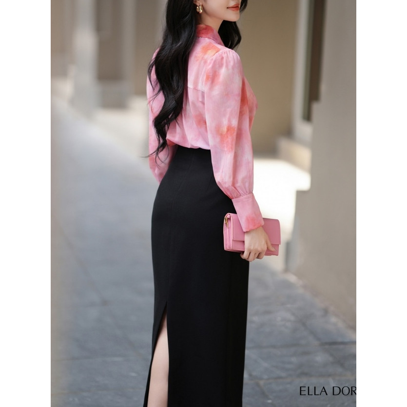 Áo sơ mi nữ ELLA DORA thiết kế nơ cổ dáng suông nhẹ hiện đại thanh lịch phong cách công sở [SM125]