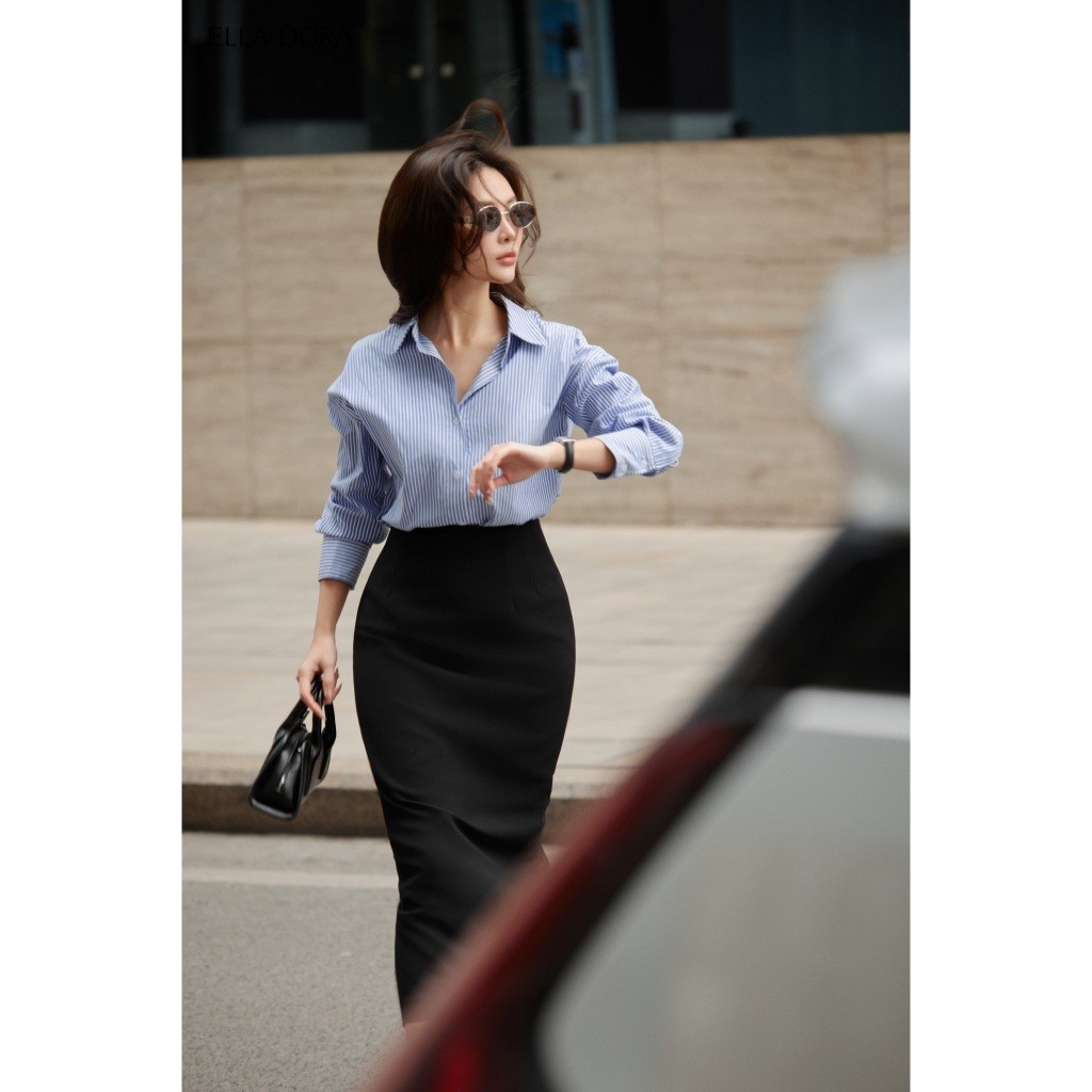 Chân váy dài ELLA DORA thiết kế dáng chữ A form suông nhẹ thanh lịch phong cách công sở [CV172]