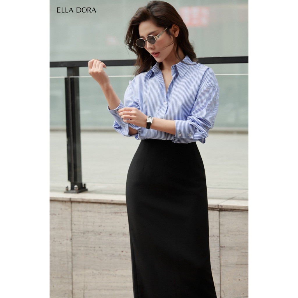 Chân váy dài ELLA DORA thiết kế dáng chữ A form suông nhẹ thanh lịch phong cách công sở [CV172]