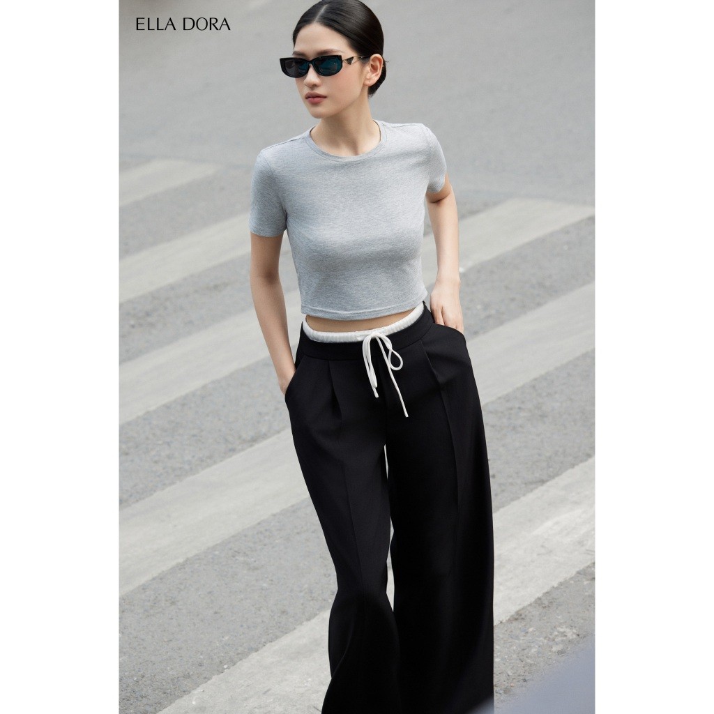 Áo thun nữ ELLA DORA  thiết kế dáng croptop ôm nhẹ phong cách trẻ trung thanh lịch  [AT21]