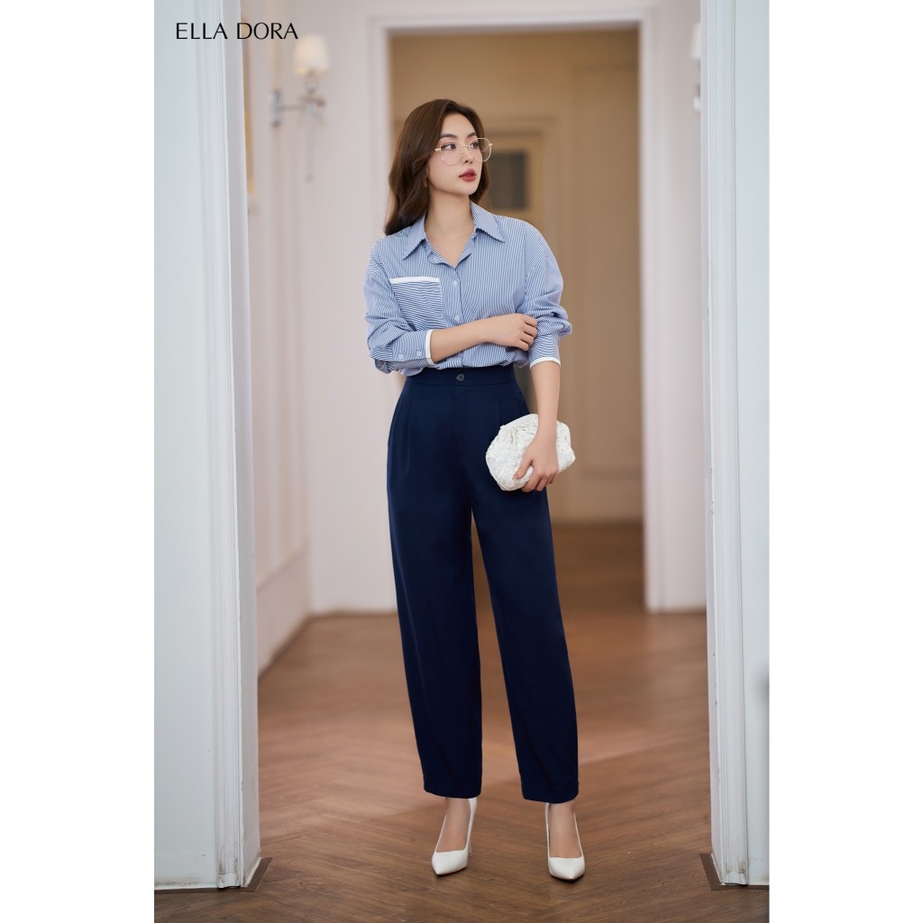 Quần tây nữ baggy ELLA DORA form đẹp thanh lịch dễ phối đồ 3 màu Be/Xanh Than/Nâu [Q18]