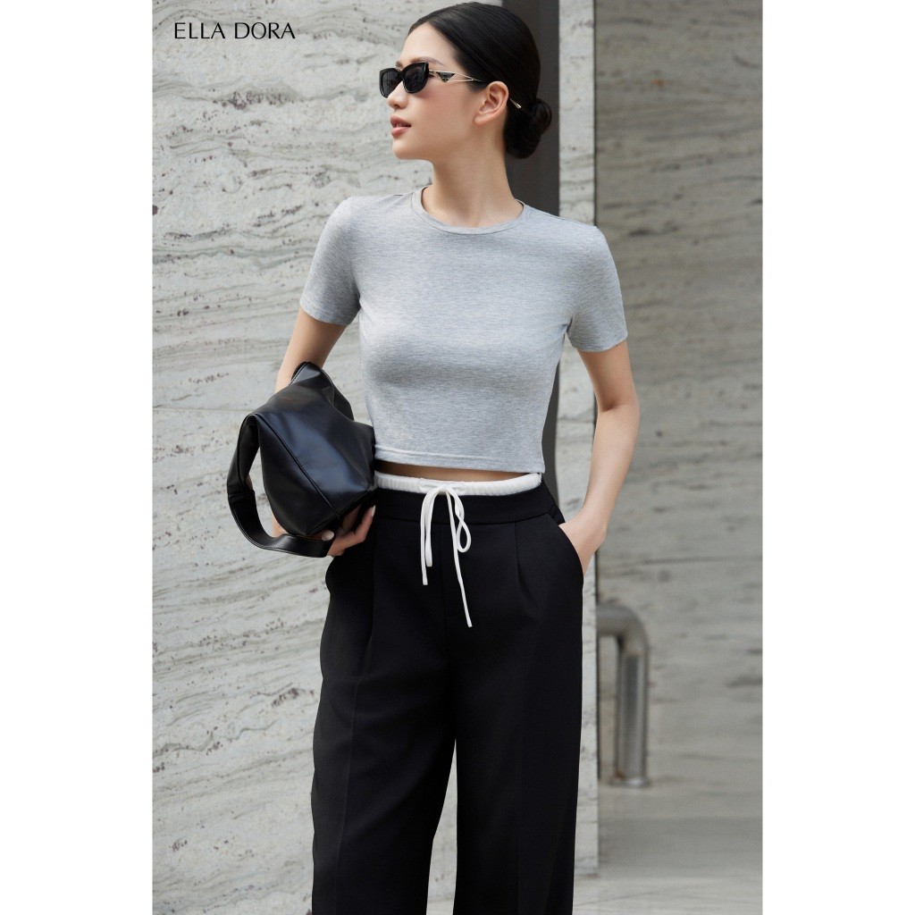 Áo thun nữ ELLA DORA  thiết kế dáng croptop ôm nhẹ phong cách trẻ trung thanh lịch  [AT21]