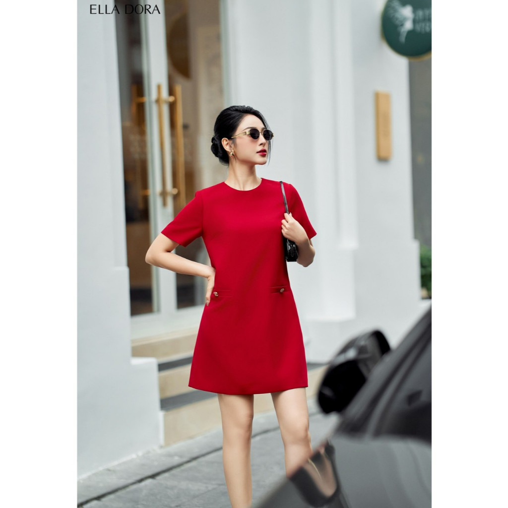 Đầm suông ngắn ELLA DORA form suông tay ngắn nhẹ nhàng trẻ trung thanh lịch dễ phối [D212]