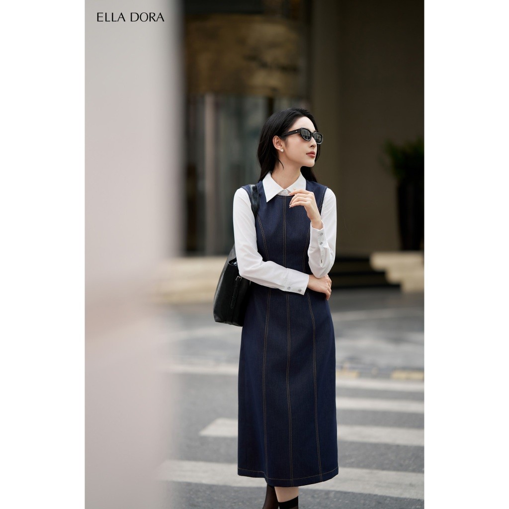 Đầm gile nữ ELLA DORA không tay dáng ôm nhẹ chiết eo thiết kế thanh lịch sang trọng [D192]
