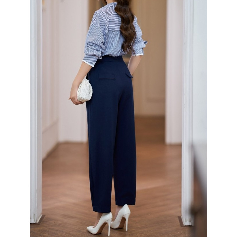 Áo sơ mi ELLA DORA thiết kế kẻ phối trắng form suông thanh lịch sang trọng phong cách công sở [SM91]