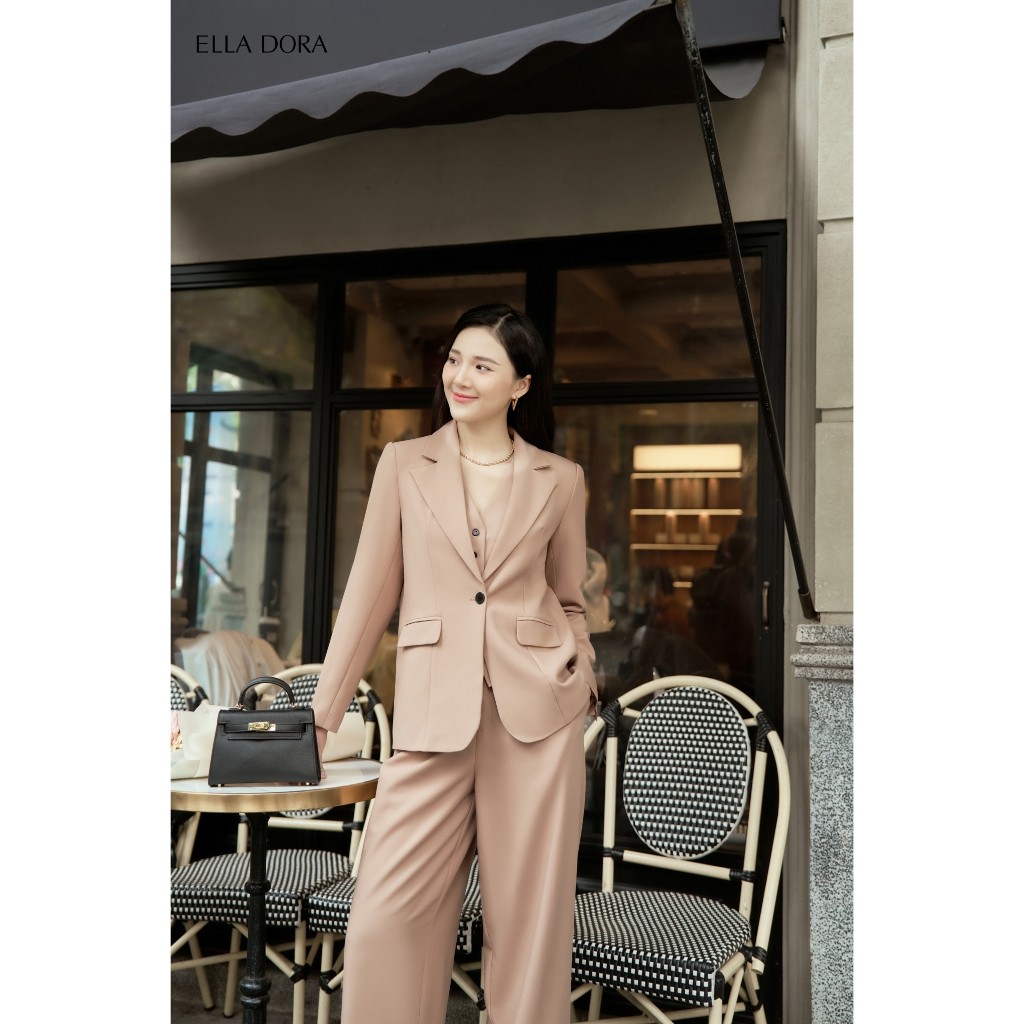 Quần tây nữ ELLA DORA ống suông gấp li form đẹp thanh lịch dễ phối màu Nâu [Q12]