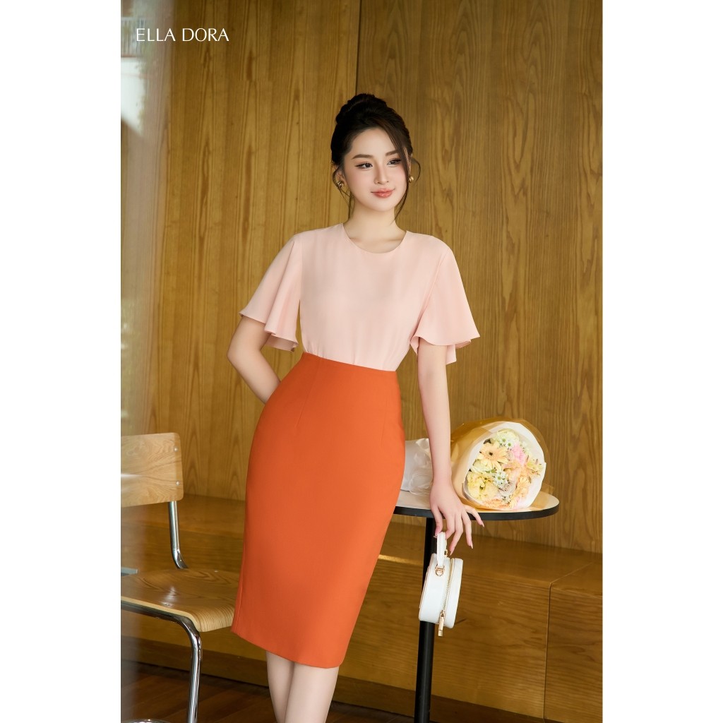 Áo sơ mi nữ ELLA DORA thiết kế cổ tròn tay loe dáng suông nhẹ thanh lịch dễ mặc công sở [SM76LA]