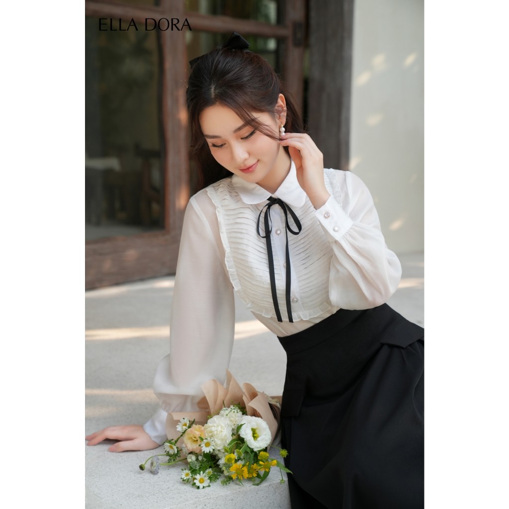 Chân váy xòe ĐEN 2 lớp nữ ELLA DORA dáng dài thanh lịch thiết kế che khuyết điểm cơ thể [CV83]