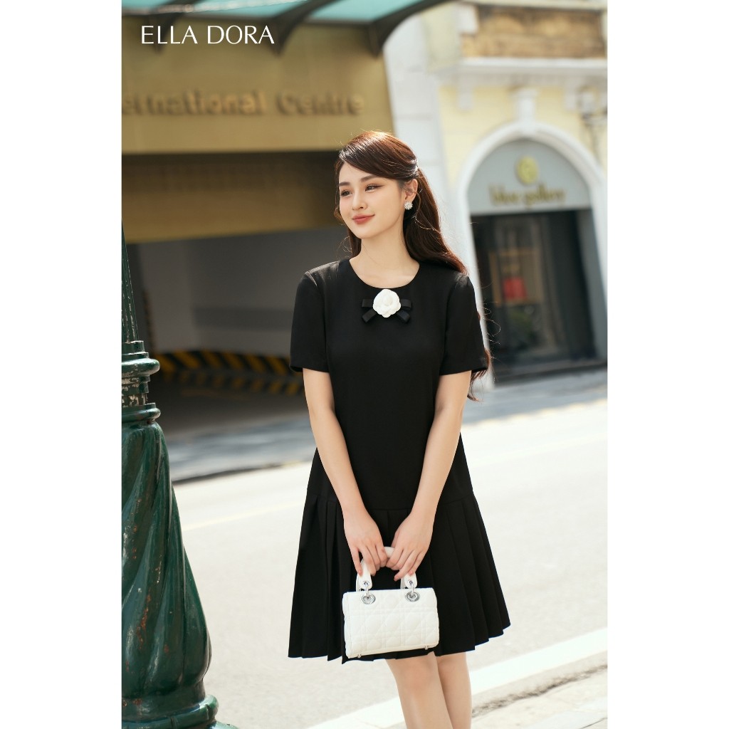 Đầm nữ ELLA DORA dáng suông nhẹ phối đuôi cá xếp ly thiết kế thanh lịch sang trọng [D71]