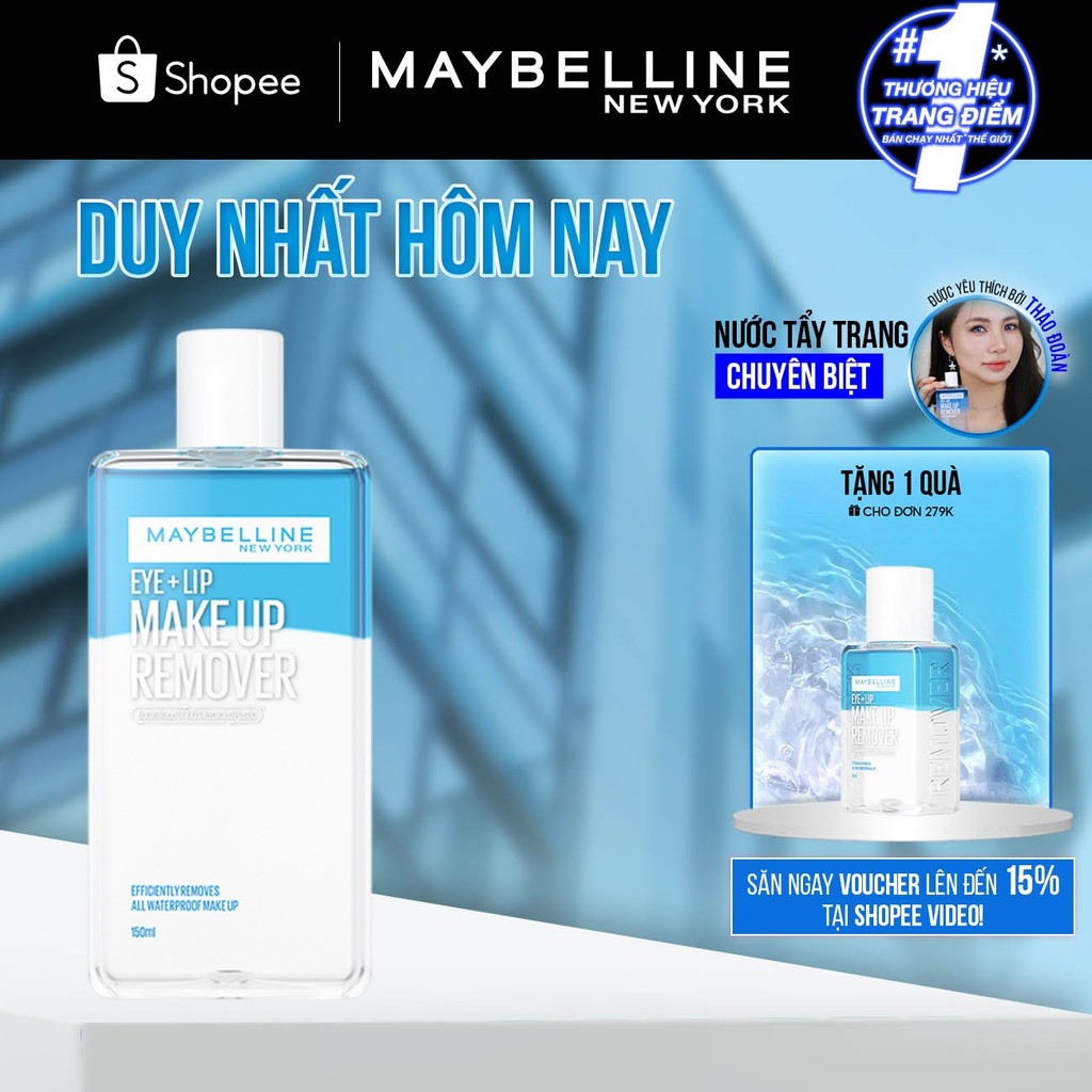 Ảnh Nước tẩy trang mắt và môi Maybelline New York Eye & Lip Makeup Remover 150ml 1