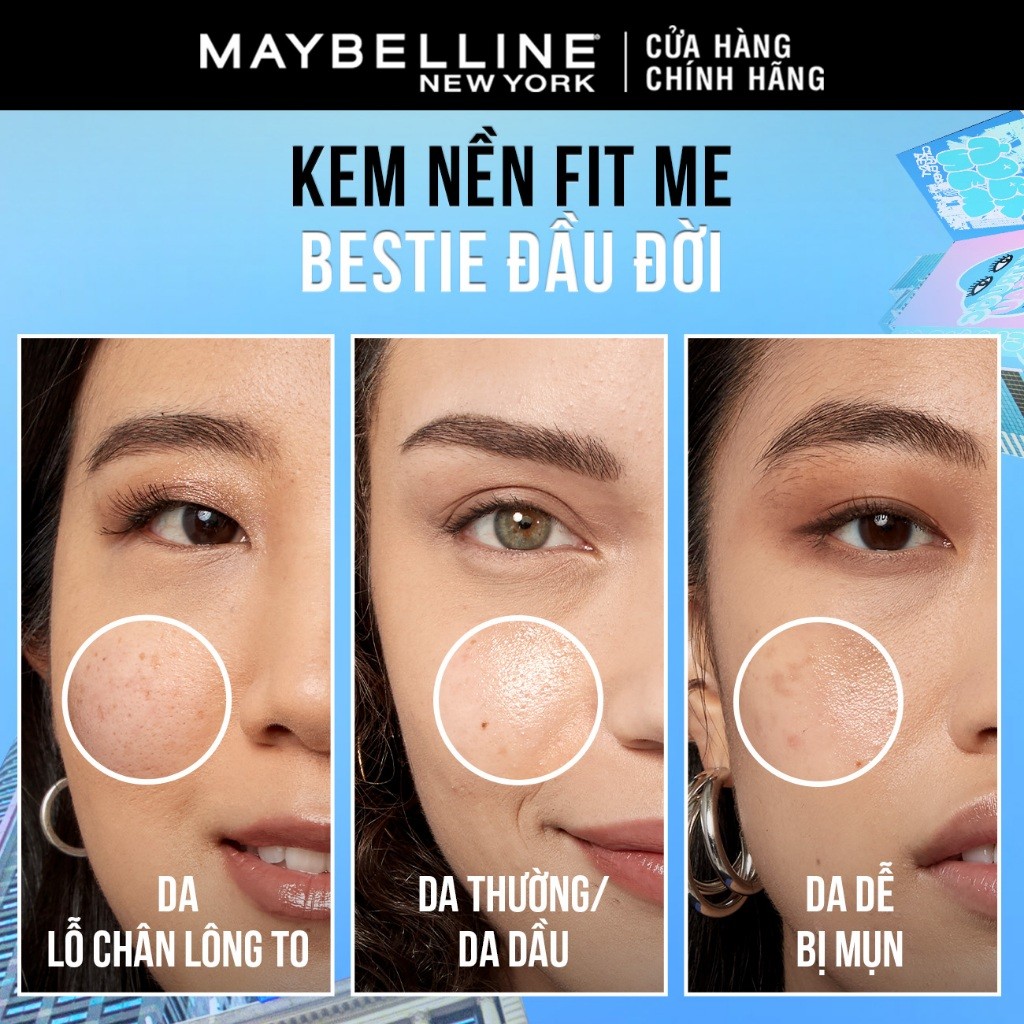 Ảnh Kem Nền Mịn Nhẹ Kiềm Dầu Fit Me Maybelline Matte Poreless Foundation 30ml 3