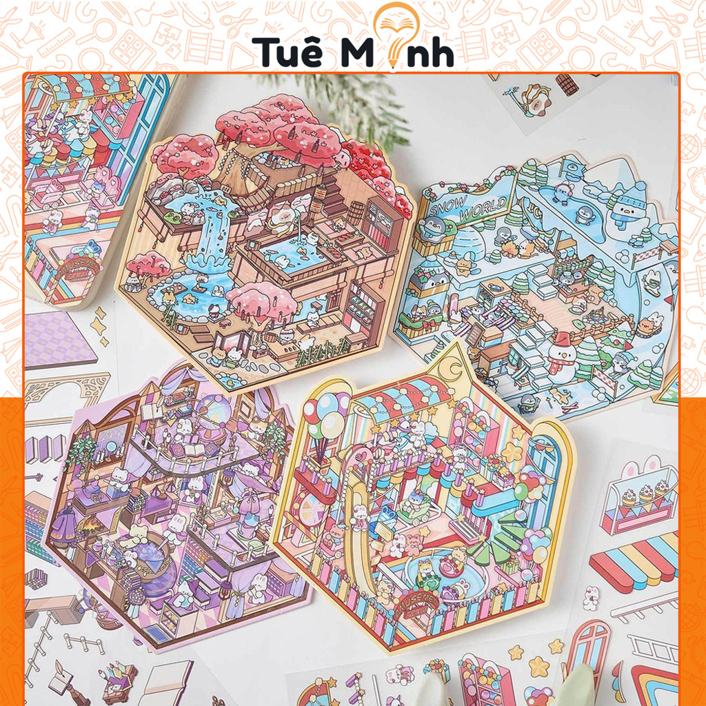 Hình Dán 3D DIY STI94 Sticker Không Gian Hoạt Hình Nhiều Chủ Đề Trang ...