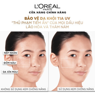 [Quà tặng không bán] Bộ 4 kem chống nắng siêu mịn nhẹ bảo vệ da tối ưu L’Oreal Paris UV Defender Serum 5.5ml​ SPF 50+