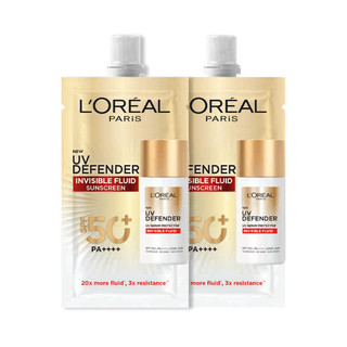 [Quà tặng không bán] Bộ 2 kem chống nắng siêu mịn nhẹ bảo vệ da tối ưu L’Oreal Paris UV Defender Serum 5.5ml​ SPF 50++