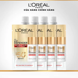 Bộ 4 kem chống nắng siêu mịn nhẹ bảo vệ da tối ưu L’Oreal Paris UV Defender Serum 5.5ml​ SPF 50+