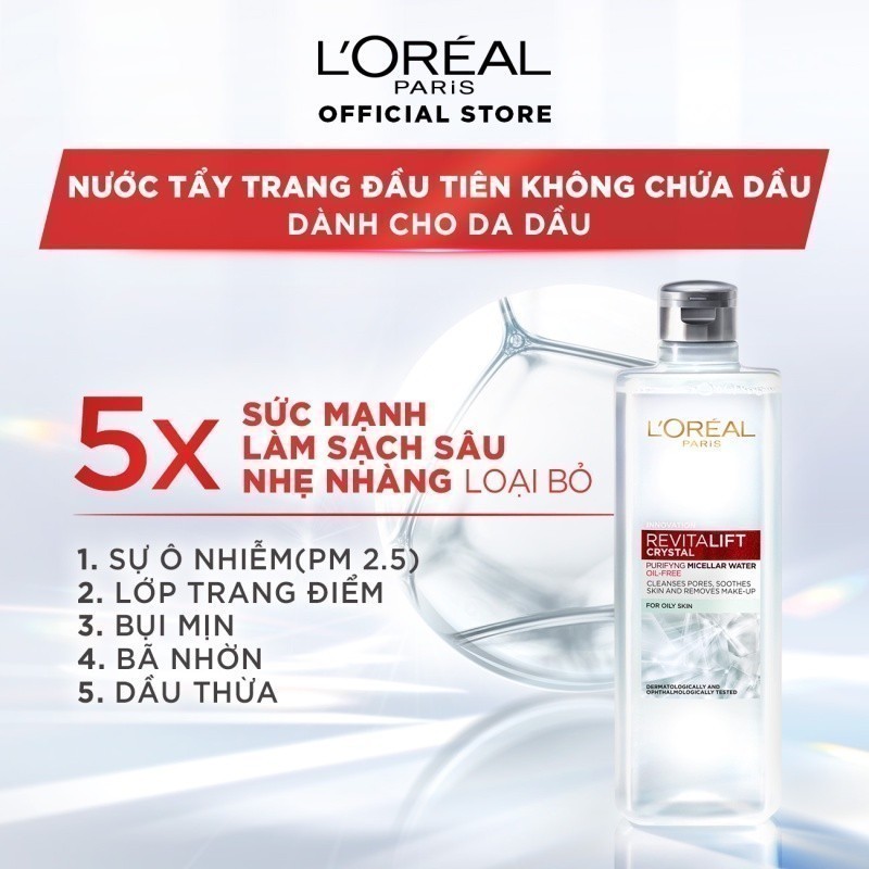 [Quà tặng không bán] Bộ 2 tẩy trang cấp ẩm & kiềm dầu L'Oreal Paris 95ml