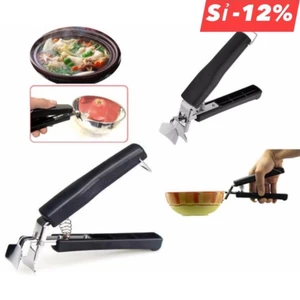 Kẹp gắp thực phẩm nóng Inox có cán nhựa chịu nhiệt - Màu Đen