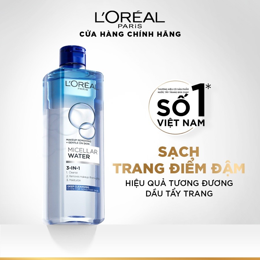 Ảnh Bộ 2 nước tẩy trang đa năng 3in1 làm sạch sâu L'Oreal Paris 400ml x 2 2