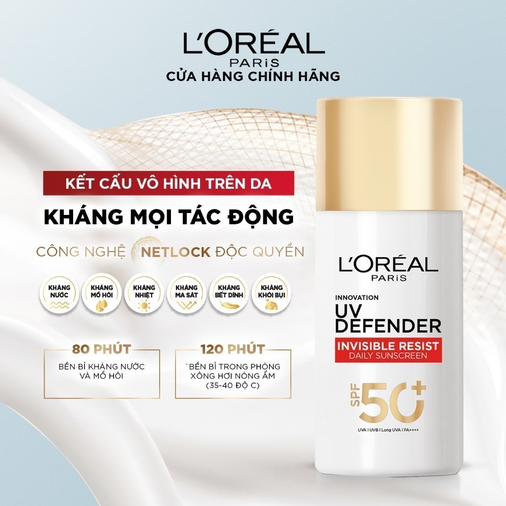 Ảnh Bộ 2 Sữa Chống Nắng Phổ Rộng Vô Hình Thoáng Da, Kháng Mọi Tác Động UV Invisible Resist SPF 50+ PA++++ L’Oréal Paris 50ml 3