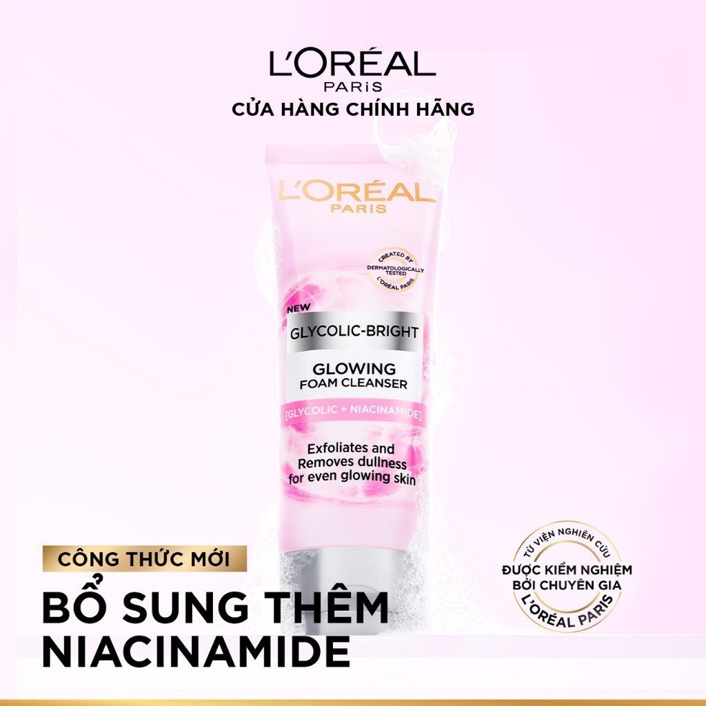 Ảnh Sữa rửa mặt sáng da L'Oreal Paris Glycolic (AHA) Bright 100ml 2