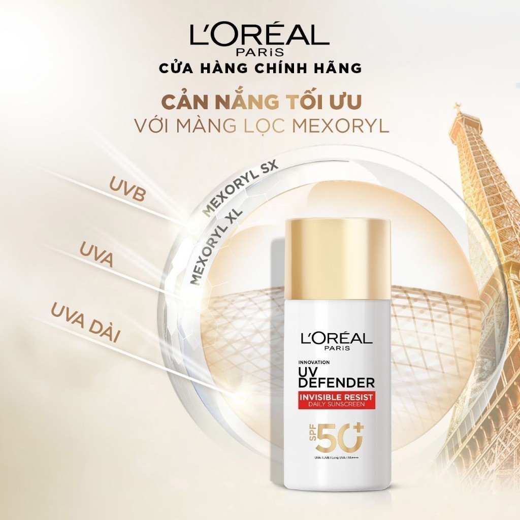 Ảnh Sữa Chống Nắng Phổ Rộng Vô Hình Thoáng Da, Kháng Mọi Tác Động UV Invisible Resist SPF 50+ PA++++ L’Oréal Paris 50ml 3