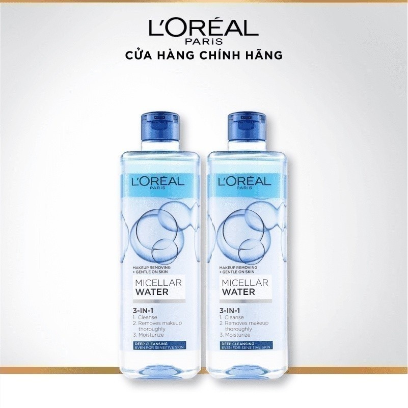 Ảnh Bộ 2 nước tẩy trang đa năng 3in1 làm sạch sâu L'Oreal Paris 400ml x 2 1