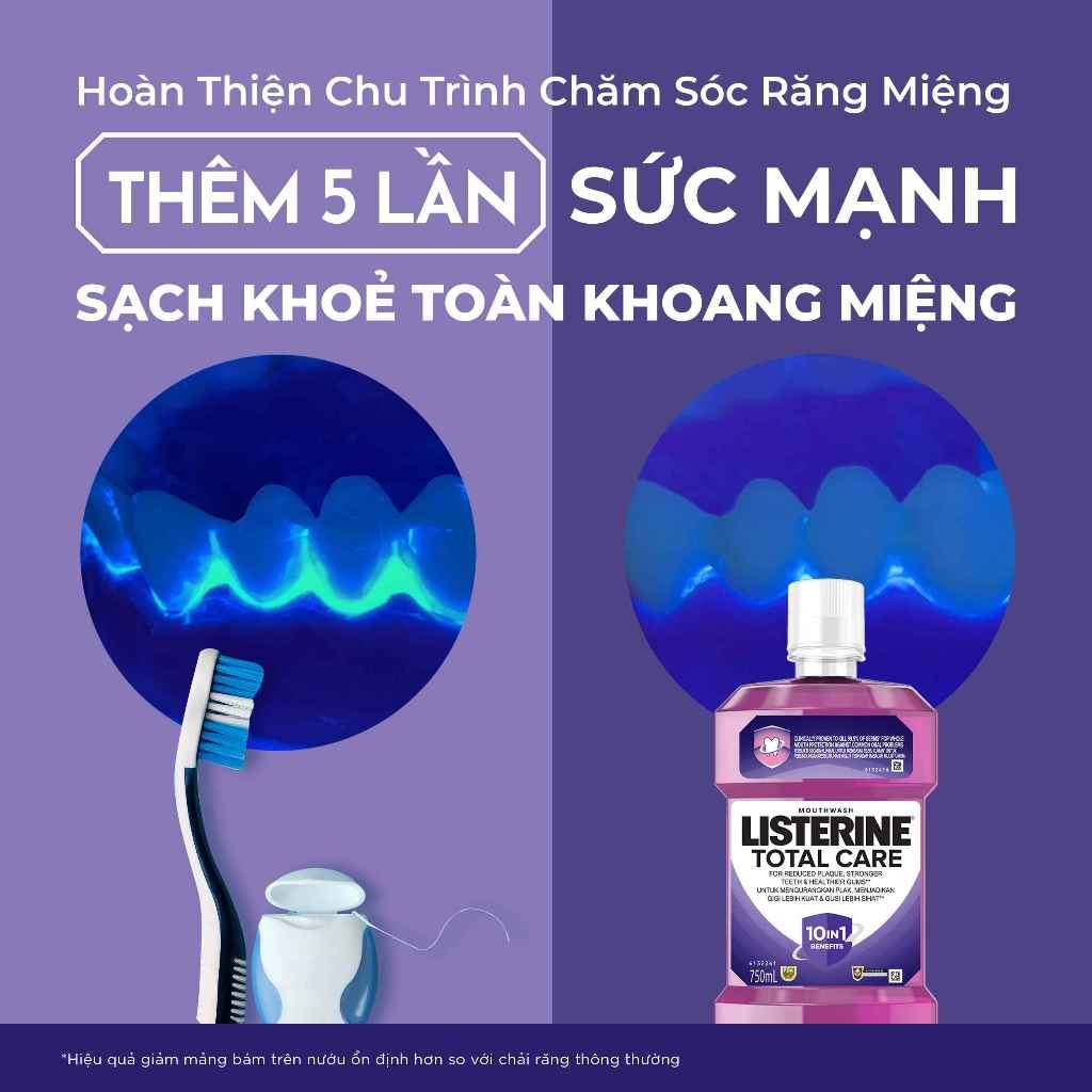 Ảnh Nước súc miệng chăm sóc toàn diện Listerine Total Care Mouthwash 750ml 4
