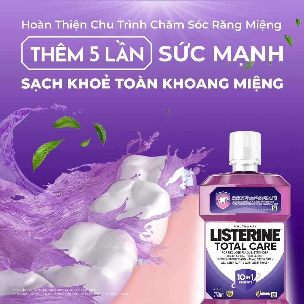 Ảnh Nước súc miệng chăm sóc toàn diện Listerine Total Care Mouthwash 750ml 2