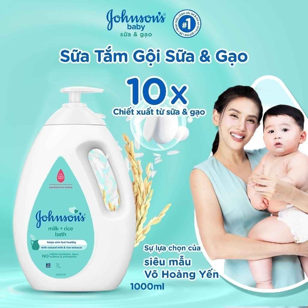 Ảnh Bộ đôi sữa tắm Johnson's chứa sữa và gạo 1000mlx2 4