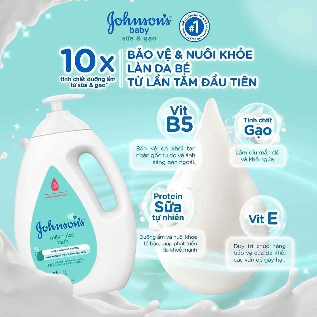 Ảnh Bộ đôi sữa tắm Johnson's chứa sữa và gạo 1000mlx2 3