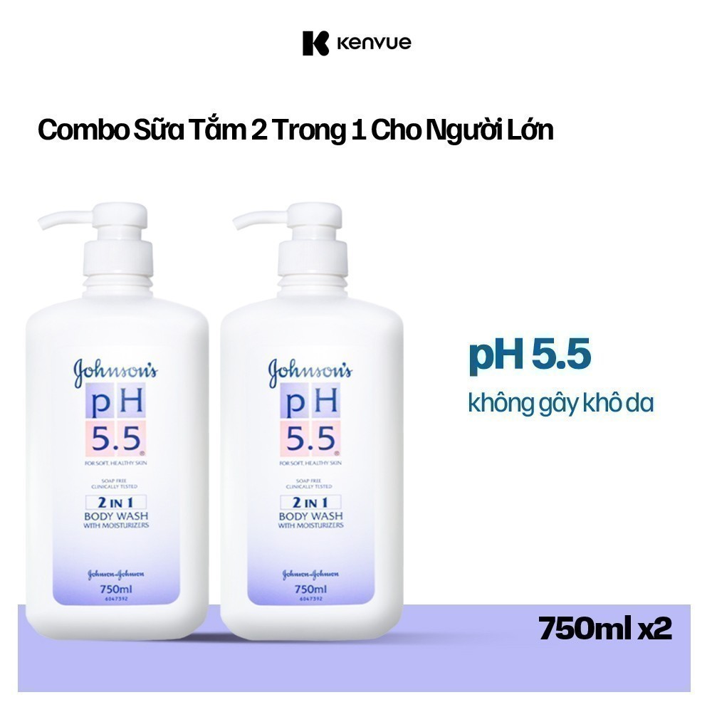 Ảnh Combo 2 Chai Sữa tắm Johnson's Adult dành cho người lớn - Dung tích 750mlx2 2