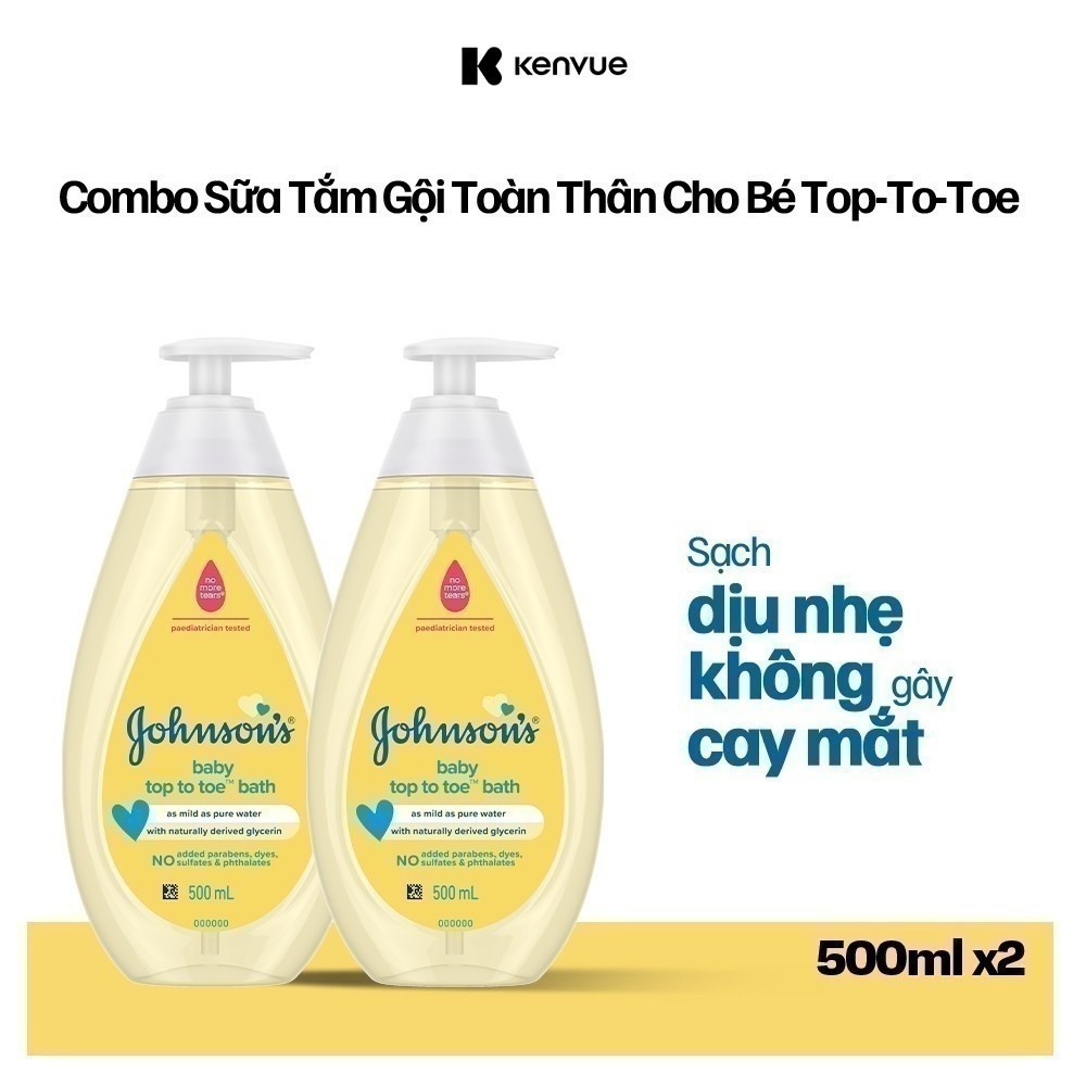 Ảnh Combo 2 Chai Sữa tắm gội toàn thân Johnson's TOP TO TOE - Dung Tích 500mlx2 - 540022531 1