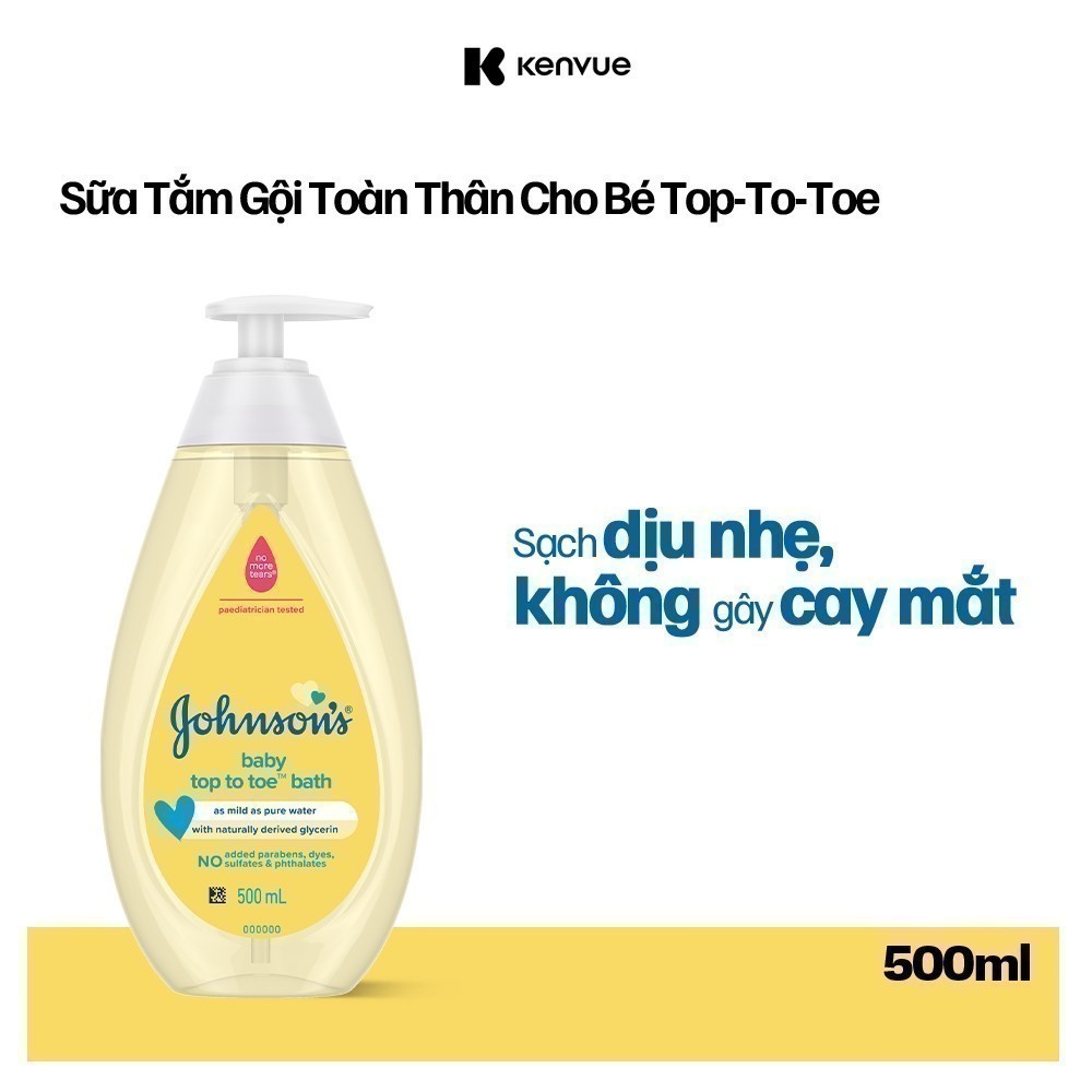 Ảnh Sữa tắm gội toàn thân Johnson's TOP TO TOE 500ml - 100979994 1