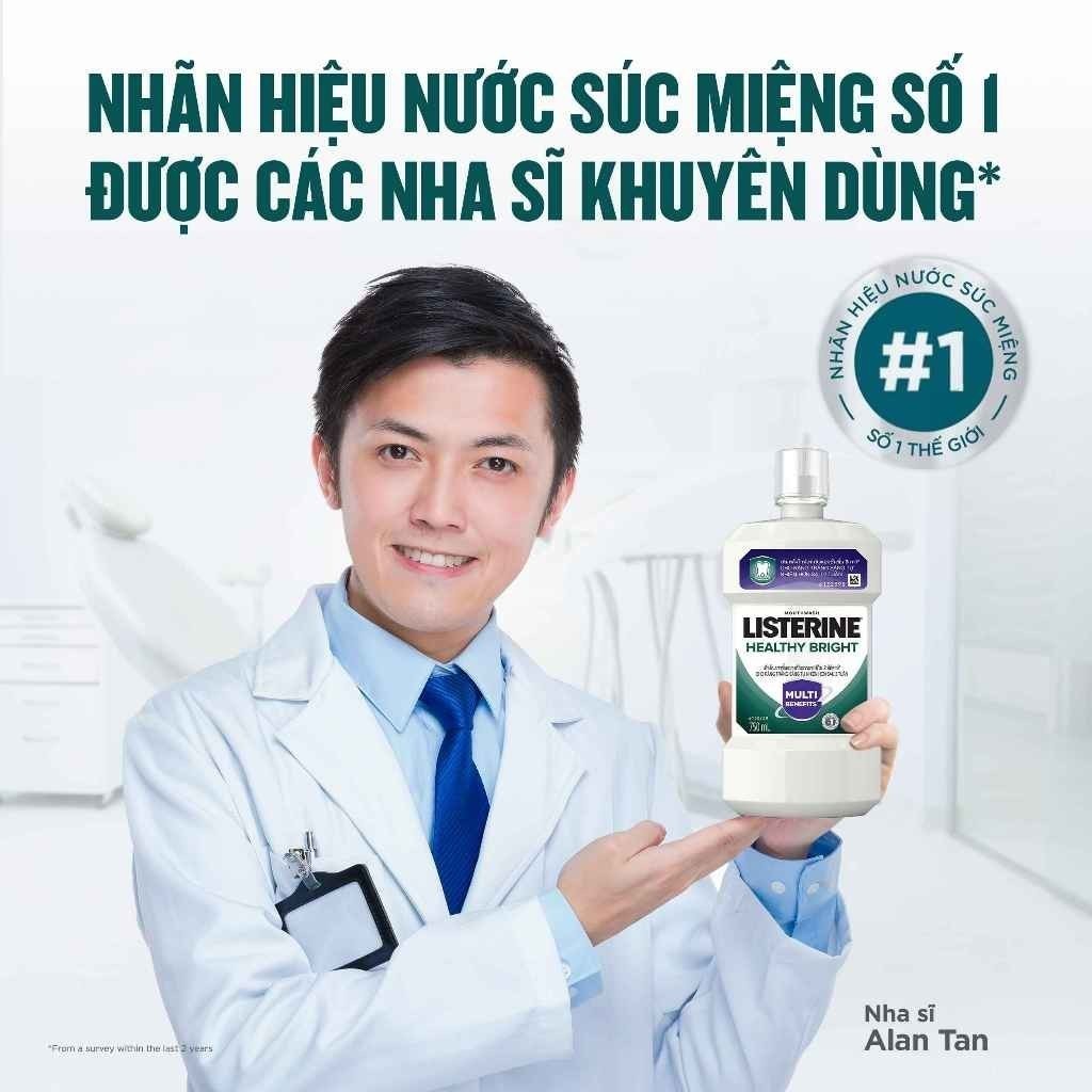 Ảnh Bộ 2 Nước súc miệng làm trắng răng Listerine Healthy Bright Mouthwash 750ml/chai 3