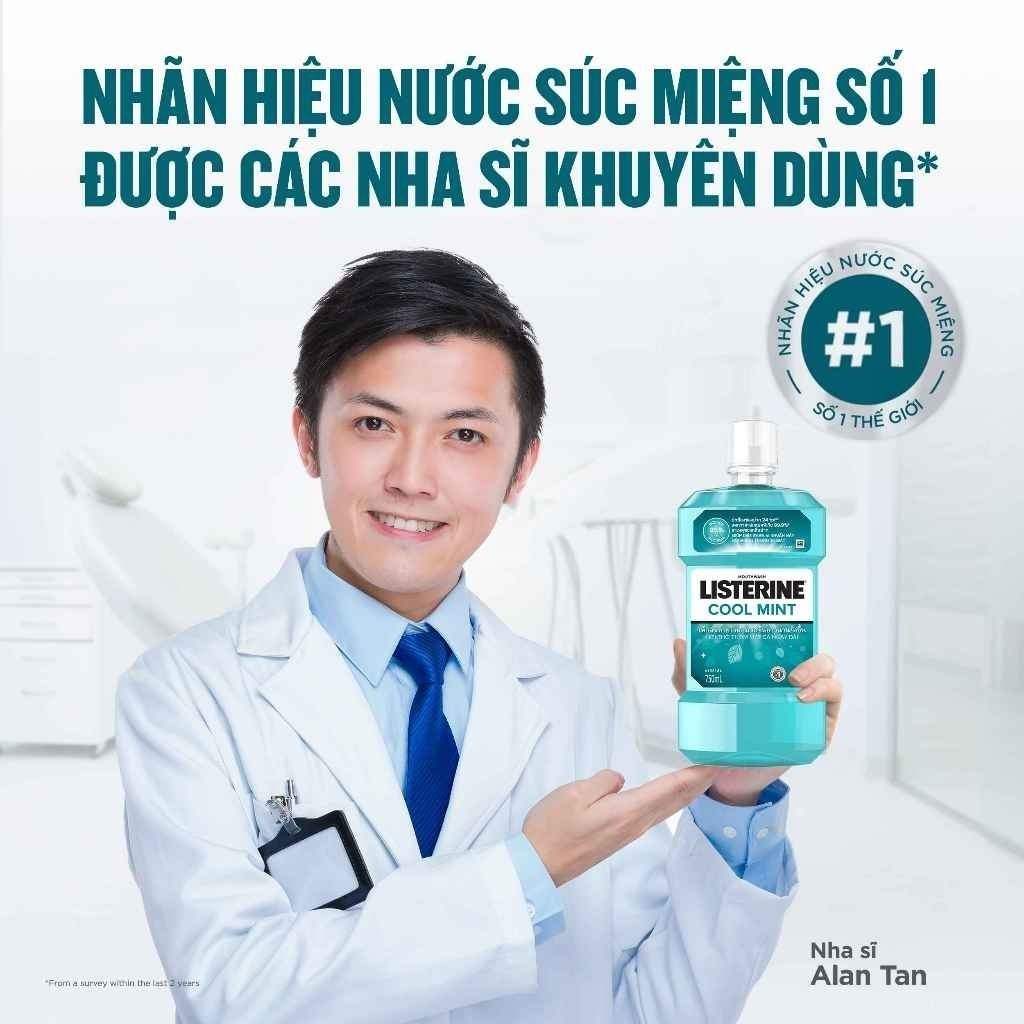 Ảnh Bộ 2 Nước Súc Miệng Giữ Hơi Thở Thơm Mát Listerine Cool mint - Dung tích 750ml 2