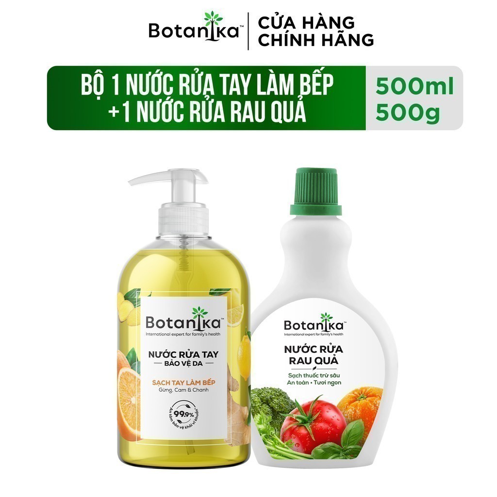 Ảnh Combo Nước rửa rau quả Botanika 500ml + Nước rửa tay Botanika làm bếp 500ml 2