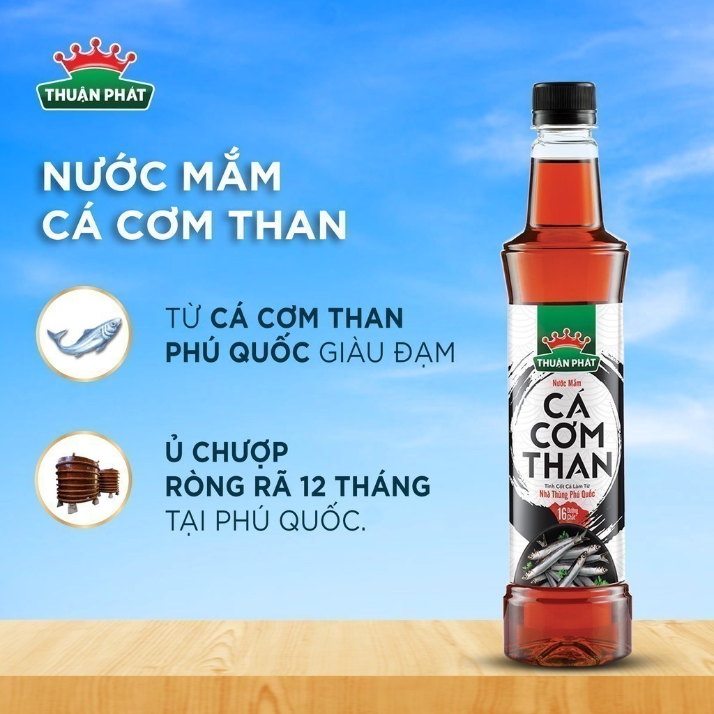 Ảnh Bộ đôi nước mắm Thuận Phát CHẤM NẤU ĐẬM ĐÀ (1 chai 40 độ đạm 610ml + 1 chai cá cơm than 740ml) 1