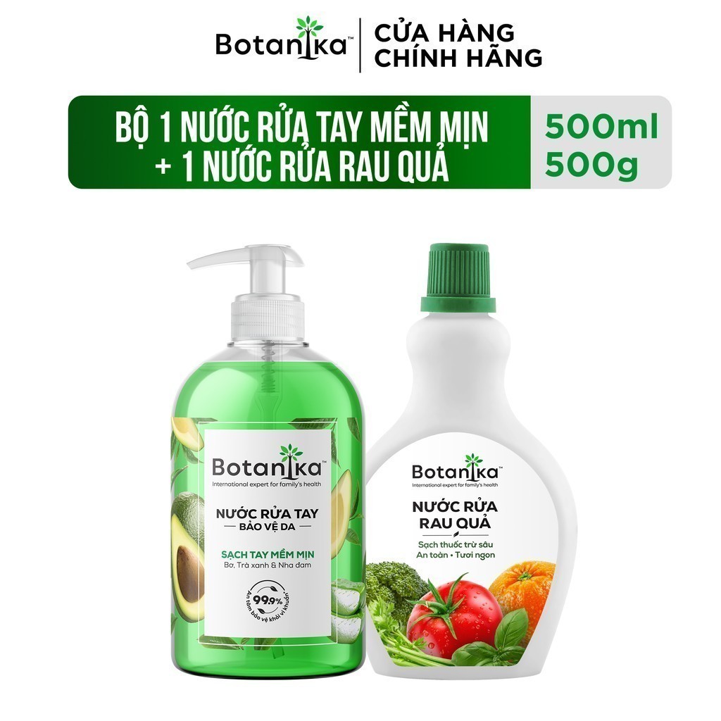 Ảnh Combo Nước rửa rau quả Botanika 500ml + Nước rửa tay Botanika làm bếp 500ml 1