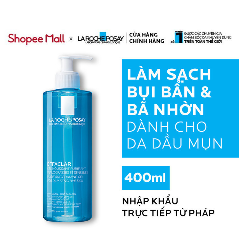 Ảnh Bộ sản phẩm gel rửa mặt làm sạch cho da dầu nhạy cảm La Roche-Posay Effaclar 400ml 2