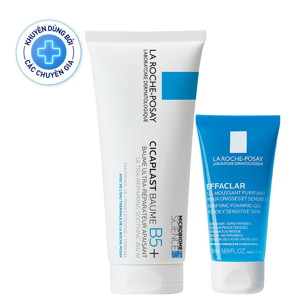 Ảnh Bộ đôi làm sạch, làm dịu và phục hồi làn da đa công dụng La Roche-Posay Cicaplast Baume B5+ 100ml 1