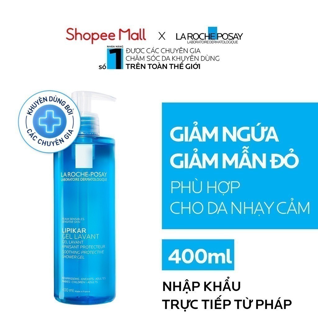 Ảnh Gel tắm làm sạch làm dịu và bảo vệ da nhạy cảm La Roche Posay Lipikar Shower Gel 400ml 1