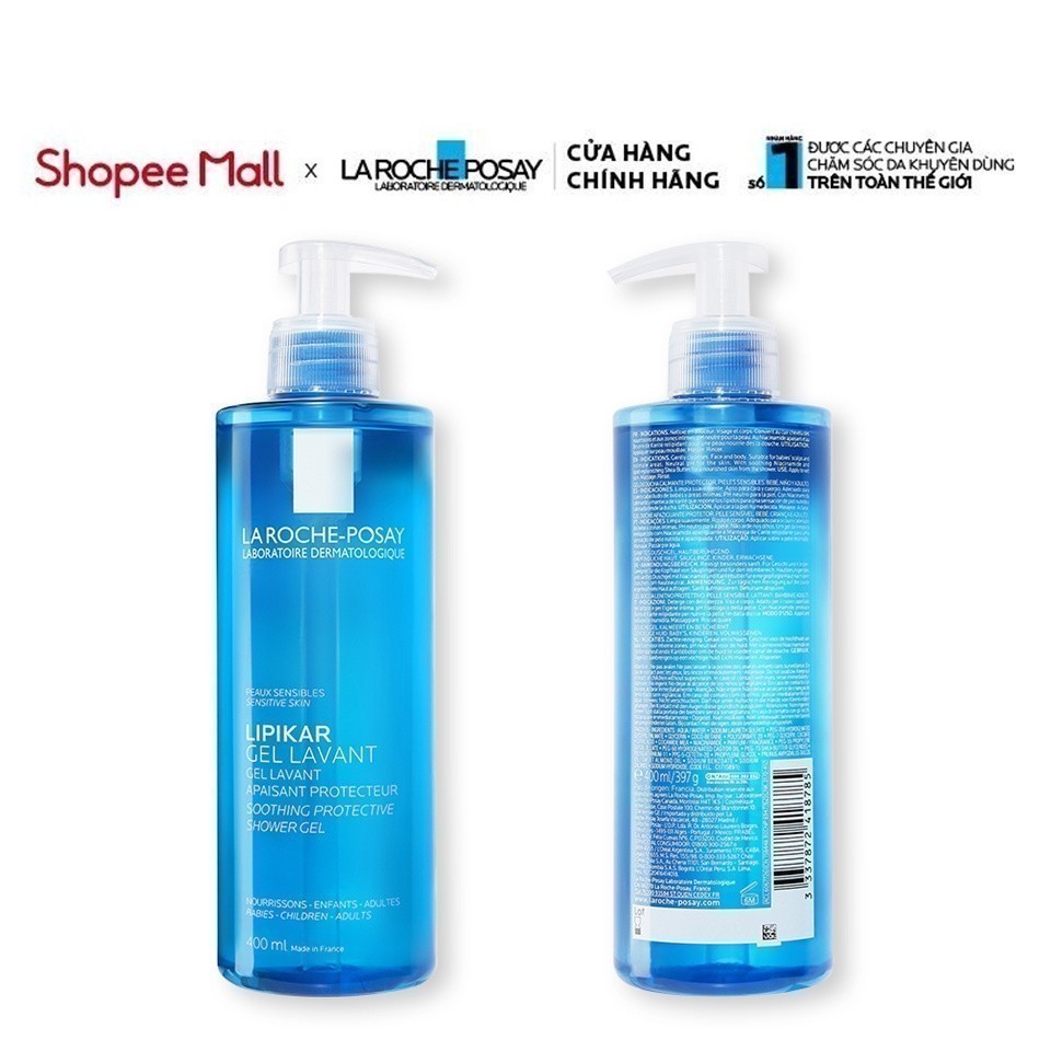 Ảnh Gel tắm làm sạch làm dịu và bảo vệ da nhạy cảm La Roche Posay Lipikar Shower Gel 400ml 3