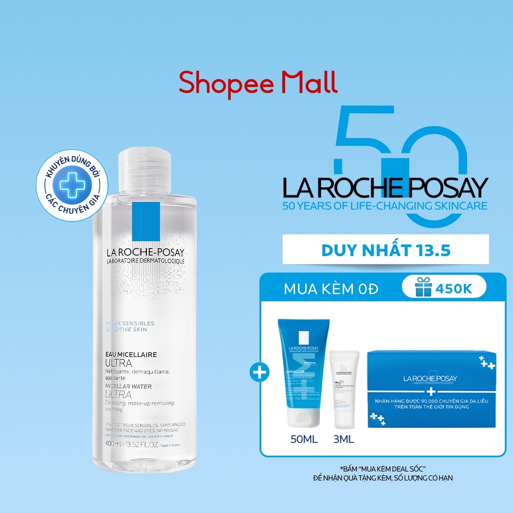 Ảnh Nước tẩy trang làm sạch sâu cho da nhạy cảm La Roche-Posay Micellar Water Sensitive Skin 400ml 1