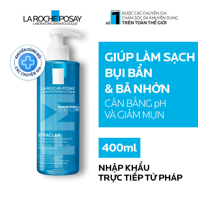 Ảnh Gel rửa mặt tạo bọt dành cho da dầu mụn La Roche-Posay Effaclar Foaming Gel 400ml 3