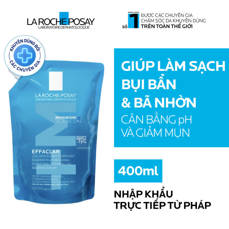 Ảnh Gel rửa mặt cho da dầu nhạy cảm La Roche-Posay Effaclar Foaming Gel 400ml (Túi refill) 2
