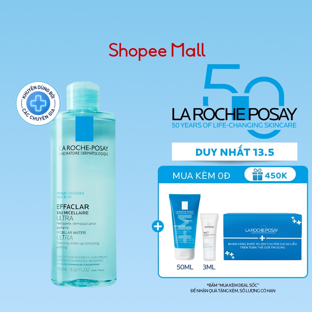 Ảnh Nước tẩy trang làm sạch sâu dành cho da dầu La Roche-Posay Effaclar Micellar Water 400ml 1