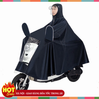 Áo mưa phản Quang cỡ đại 7XL có tai thỏ xỏ gương và kính chắn mưa